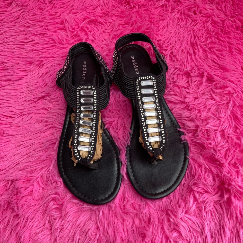 Madden Girl jeweled instep and heel slip on thong sandals size 11